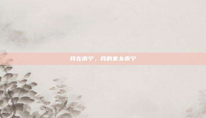 我在南宁,我的家乡南宁
