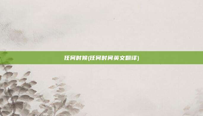 任何时候(任何时间英文翻译)