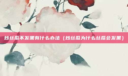 炒丝瓜不发黑有什么办法（炒丝瓜为什么丝瓜会发黑）