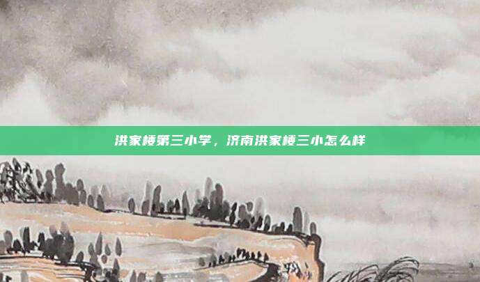 洪家楼第三小学,济南洪家楼三小怎么样