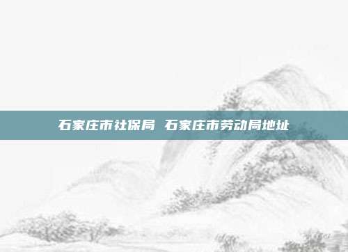 石家庄市社保局 石家庄市劳动局地址