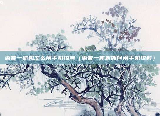 惠普一体机怎么用手机控制(惠普一体机如何用手机控制)