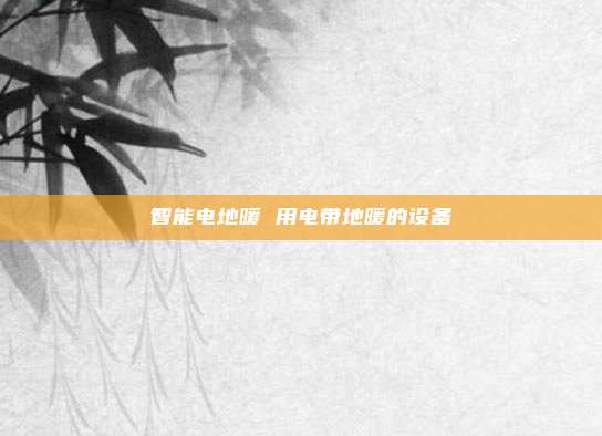 智能电地暖 用电带地暖的设备