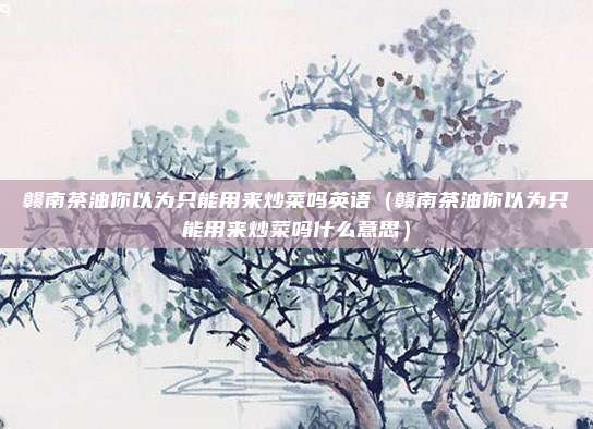 赣南茶油你以为只能用来炒菜吗英语(赣南茶油你以为只能用来炒菜吗什么意思)