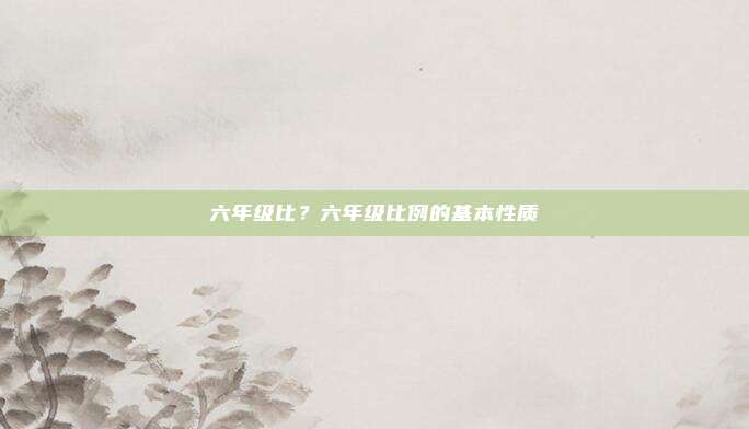 六年级比？六年级比例的基本性质