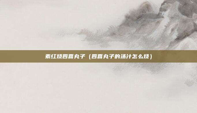 素红烧四喜丸子(四喜丸子的汤汁怎么烧)