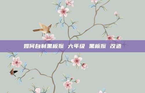 如何自制黑板擦 六年级 黑板擦 改造