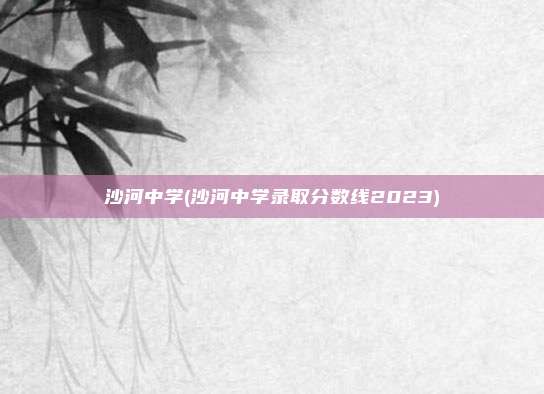 沙河中学(沙河中学录取分数线2023)