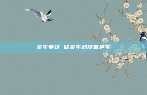 豪车专修 修豪车和修普通车