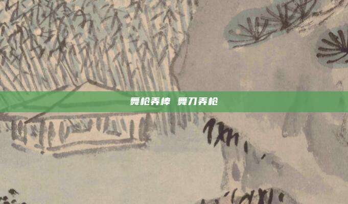 舞枪弄棒 舞刀弄枪