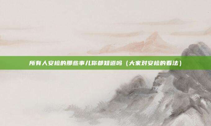 所有人安检的那些事儿你都知道吗（大家对安检的看法）