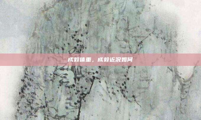 成毅体重，成毅近况如何