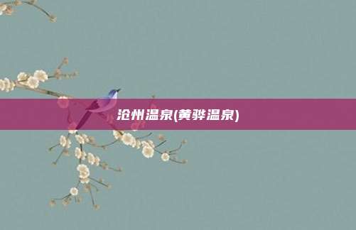 沧州温泉(黄骅温泉)