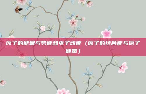 原子的能量与势能和电子动能（原子的结合能与原子能量）