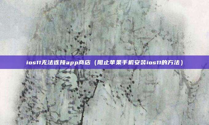ios11无法连接app商店（阻止苹果手机安装ios11的方法）