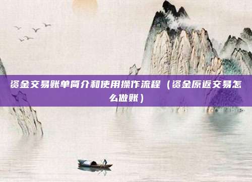 资金交易账单简介和使用操作流程（资金原返交易怎么做账）