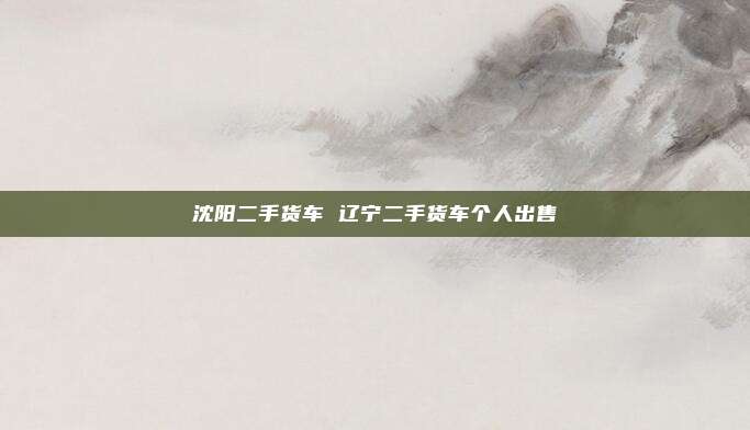 沈阳二手货车 辽宁二手货车个人出售