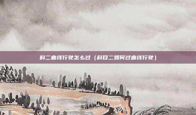 科二曲线行驶怎么过（科目二如何过曲线行驶）