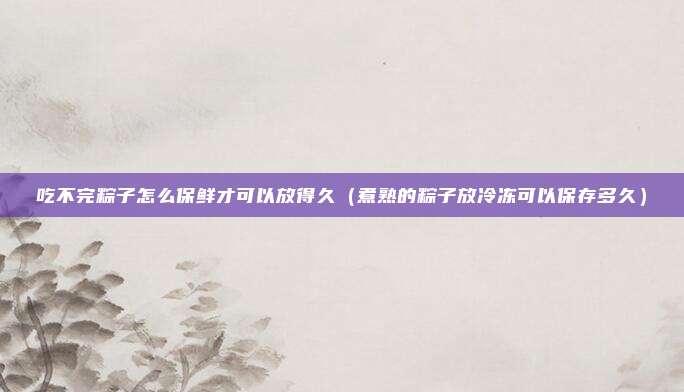 吃不完粽子怎么保鲜才可以放得久（煮熟的粽子放冷冻可以保存多久）