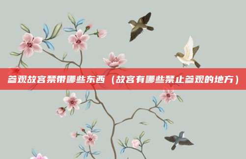 参观故宫禁带哪些东西（故宫有哪些禁止参观的地方）