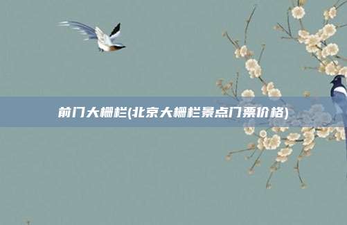 前门大栅栏(北京大栅栏景点门票价格)