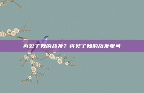 再见了我的战友？再见了我的战友张弓