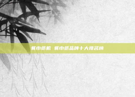 餐巾纸机 餐巾纸品牌十大排名榜