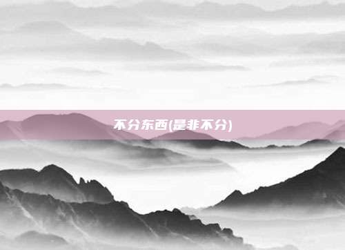 不分东西(是非不分)