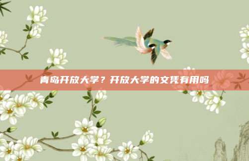 青岛开放大学?开放大学的文凭有用吗