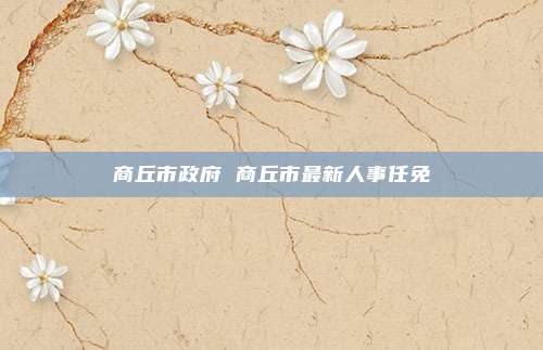 商丘市政府 商丘市最新人事任免