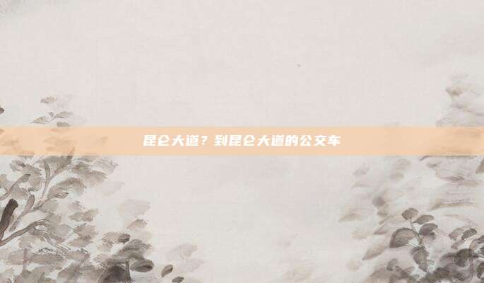 昆仑大道?到昆仑大道的公交车