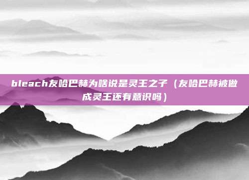 bleach友哈巴赫为啥说是灵王之子（友哈巴赫被做成灵王还有意识吗）