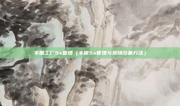丰田工厂5s管理（丰田5s管理与现场改善方法）