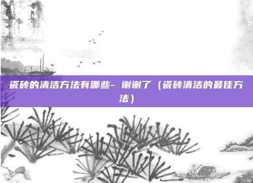 瓷砖的清洁方法有哪些- 谢谢了（瓷砖清洁的最佳方法）