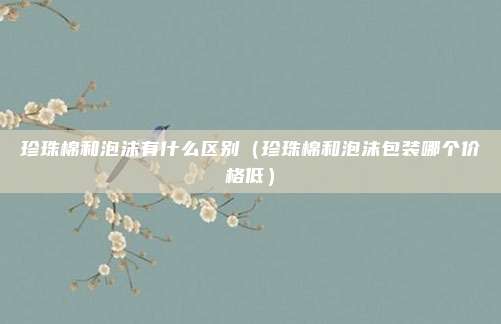 珍珠棉和泡沫有什么区别(珍珠棉和泡沫包装哪个价格低)