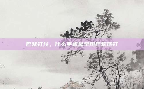 巴黎钉纹,什么手机最早用巴黎饰钉