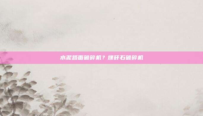 水泥路面破碎机?煤矸石破碎机
