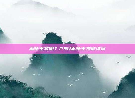 巫妖王攻略?25H巫妖王技能详解