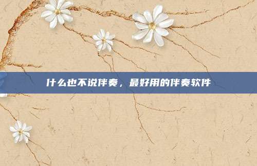 什么也不说伴奏,最好用的伴奏软件