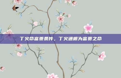 丁火命富贵条件，丁火通根为富贵之命