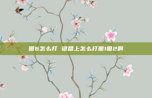 圈6怎么打 键盘上怎么打圈1圈2啊
