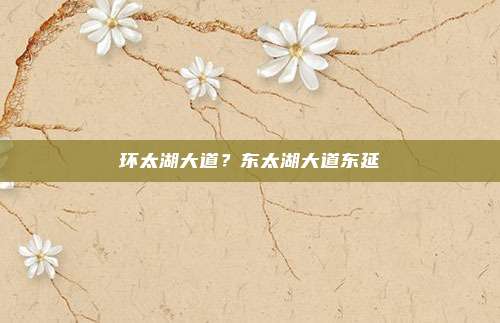 环太湖大道？东太湖大道东延