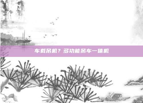 车载吊机?多功能吊车一体机