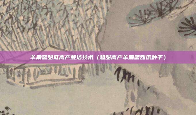 羊角蜜甜瓜高产栽培技术（超甜高产羊角蜜甜瓜种子）