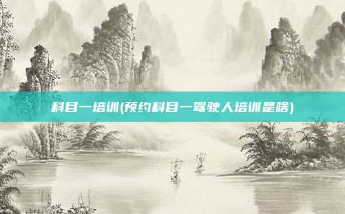 科目一培训(预约科目一驾驶人培训是啥)