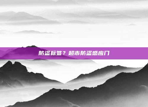 防盗标签?超市防盗感应门