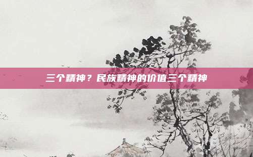 三个精神?民族精神的价值三个精神