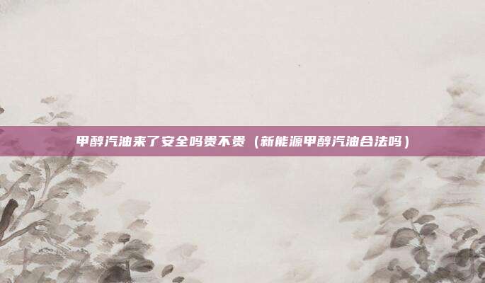 甲醇汽油来了安全吗贵不贵（新能源甲醇汽油合法吗）