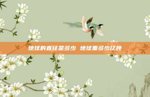 地球的直径是多少 地球重多少亿吨