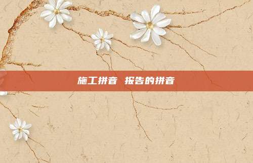 施工拼音 报告的拼音